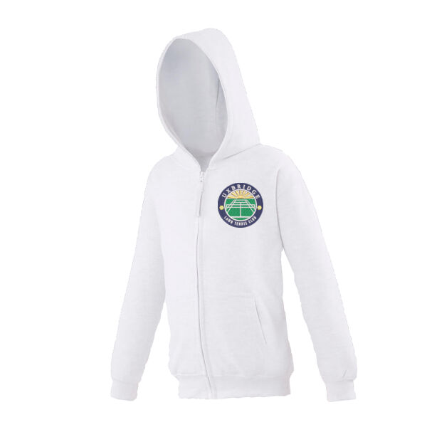 Kids Zipped Hoodie - White Thumbnail